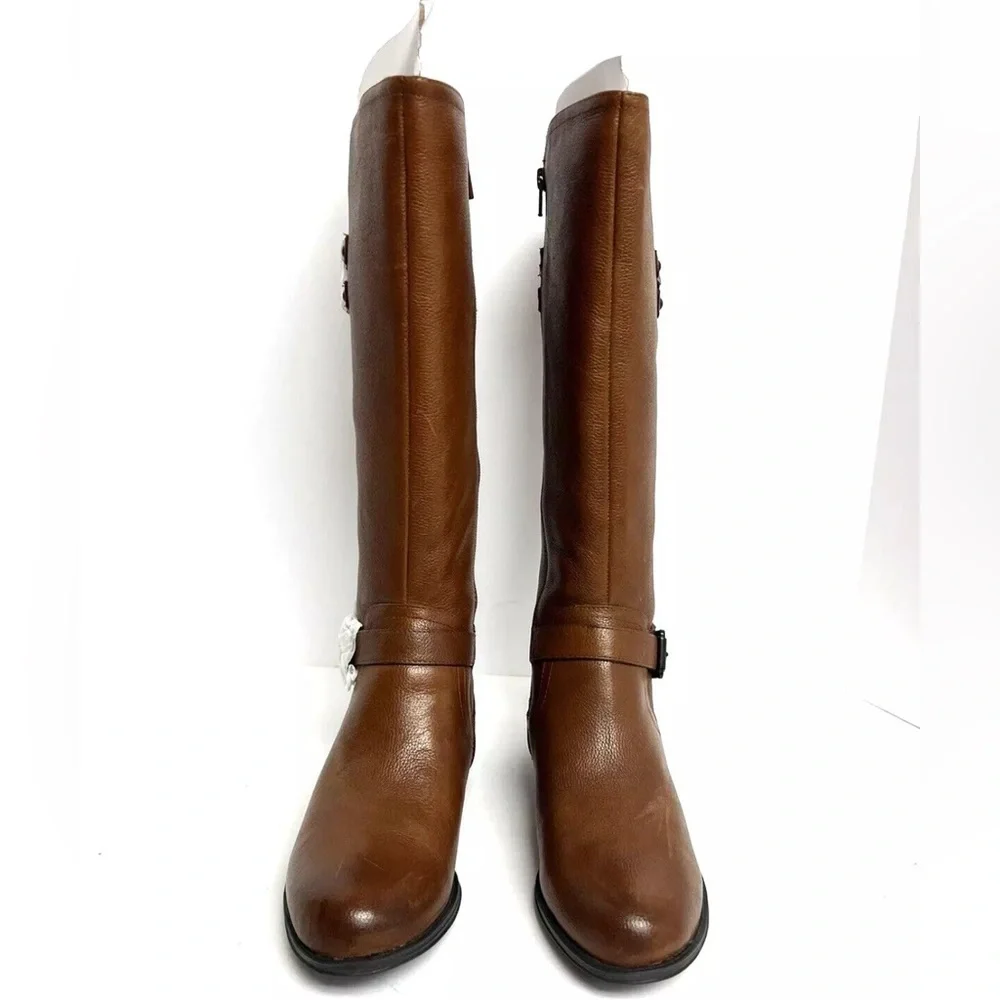Naturalizer Women’s Jackie, Brown Leather Boots, Size 6.5 WW.
